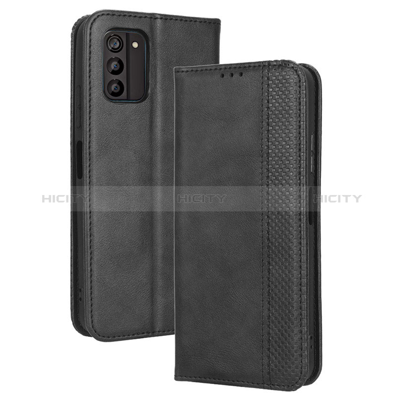 Coque Portefeuille Livre Cuir Etui Clapet BY4 pour Nokia G100 Noir Plus