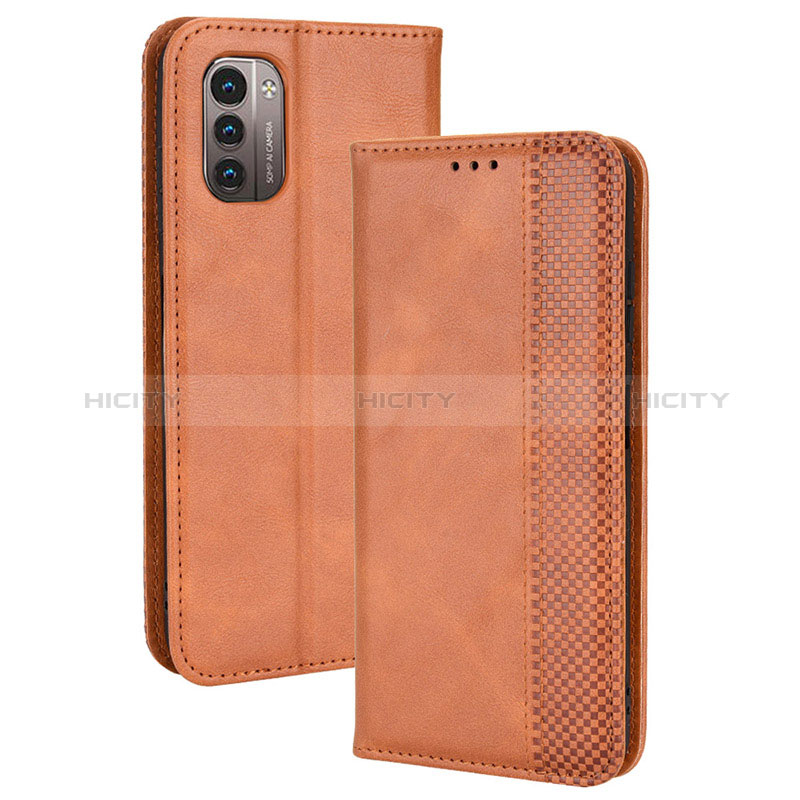 Coque Portefeuille Livre Cuir Etui Clapet BY4 pour Nokia G11 Marron Plus