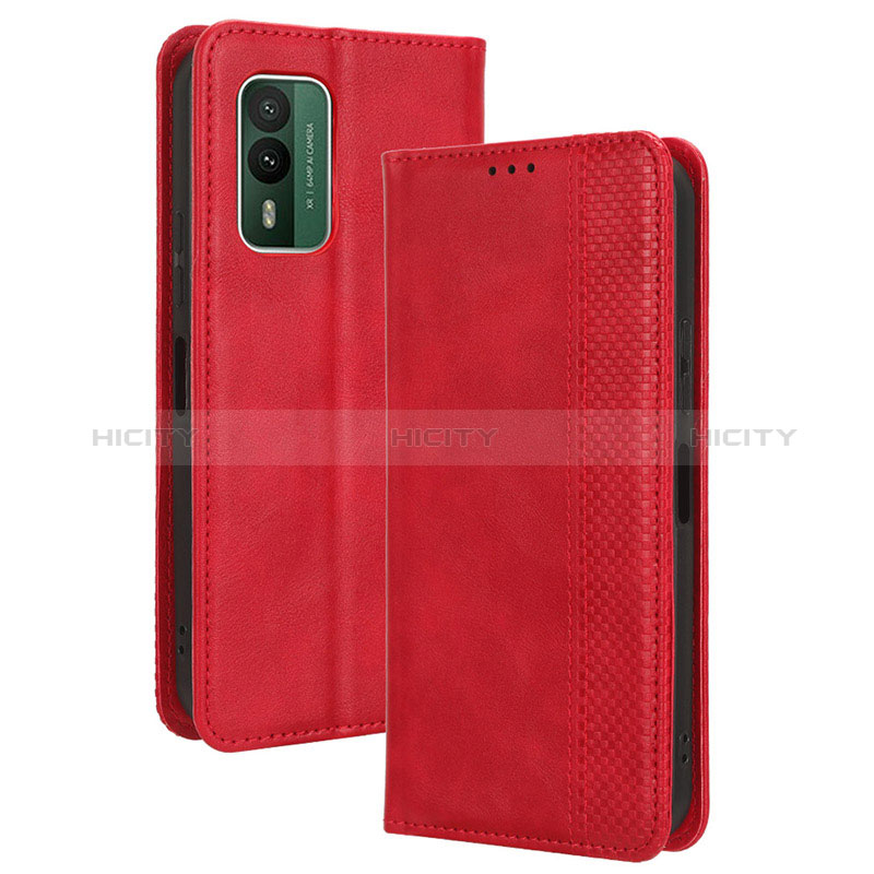 Coque Portefeuille Livre Cuir Etui Clapet BY4 pour Nokia XR21 Rouge Plus