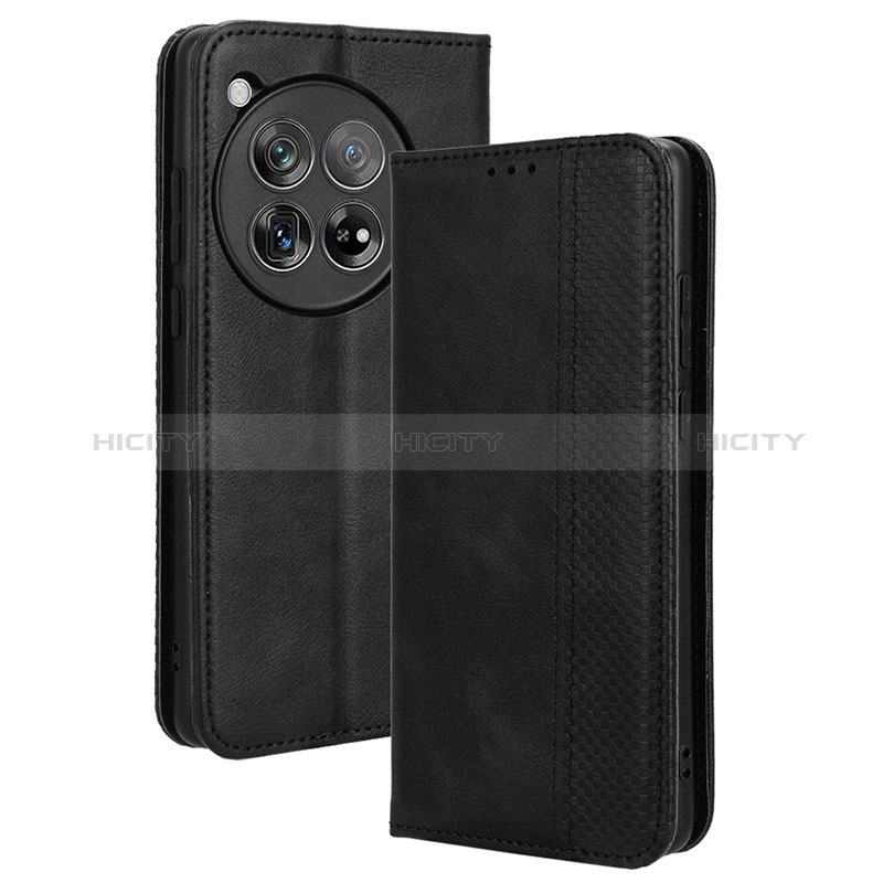 Coque Portefeuille Livre Cuir Etui Clapet BY4 pour OnePlus 12R 5G Noir Plus