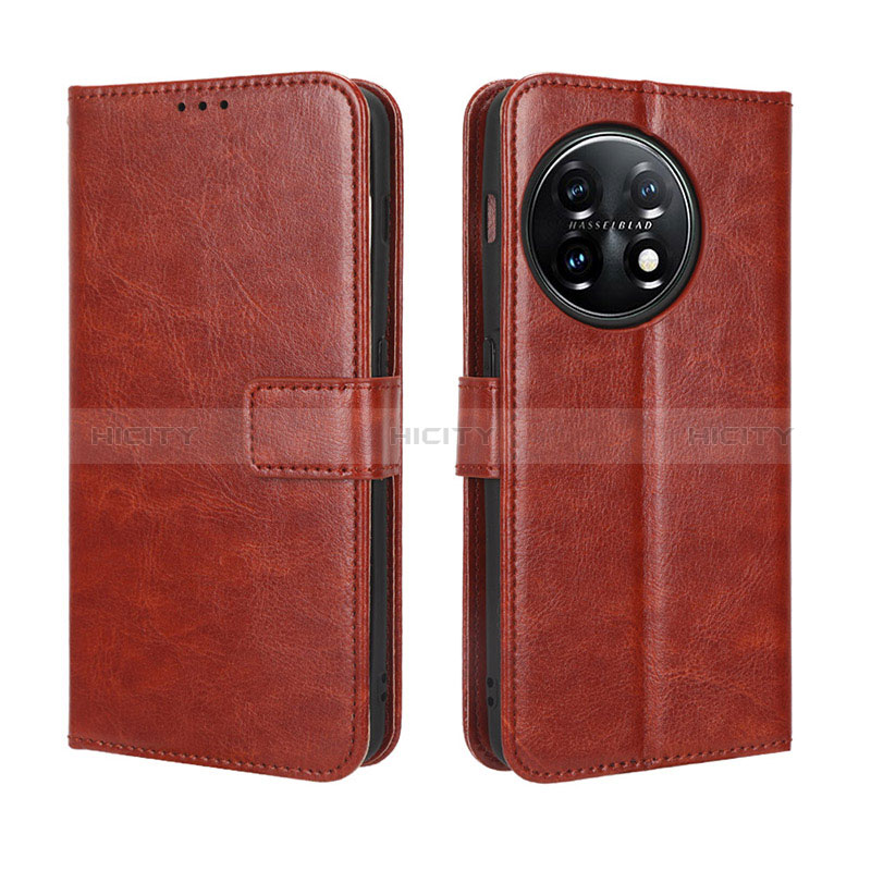 Coque Portefeuille Livre Cuir Etui Clapet BY4 pour OnePlus Ace 2 Pro 5G Marron Plus