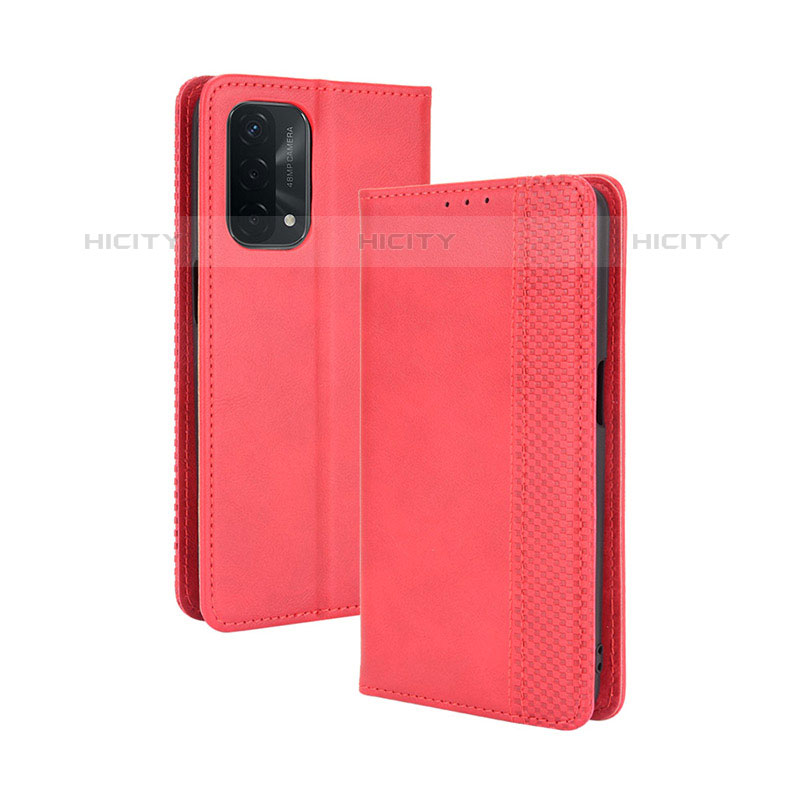 Coque Portefeuille Livre Cuir Etui Clapet BY4 pour OnePlus Nord N200 5G Rouge Plus