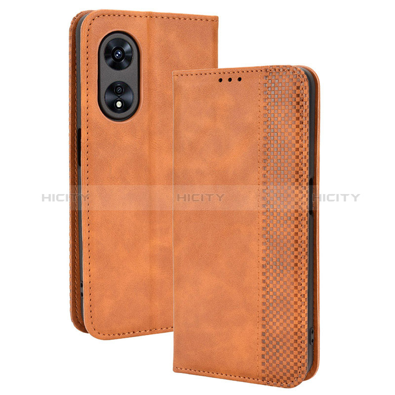 Coque Portefeuille Livre Cuir Etui Clapet BY4 pour Oppo A1 5G Marron Plus