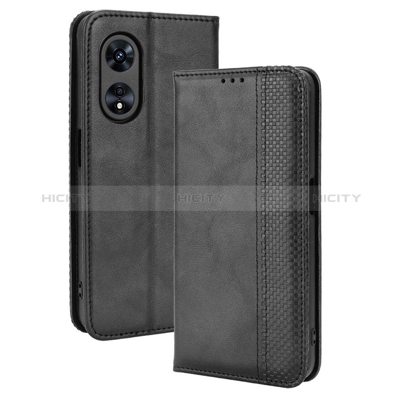 Coque Portefeuille Livre Cuir Etui Clapet BY4 pour Oppo A1 5G Noir Plus