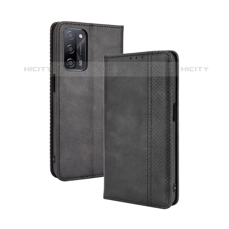 Coque Portefeuille Livre Cuir Etui Clapet BY4 pour Oppo A53s 5G Noir Plus