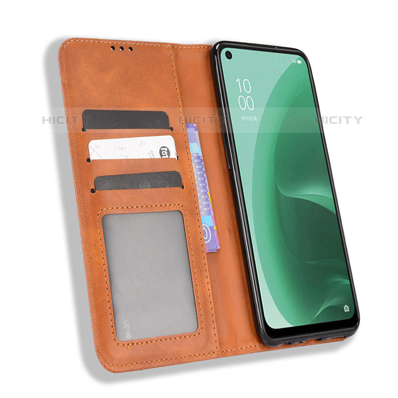 Coque Portefeuille Livre Cuir Etui Clapet BY4 pour Oppo A55S 5G Plus