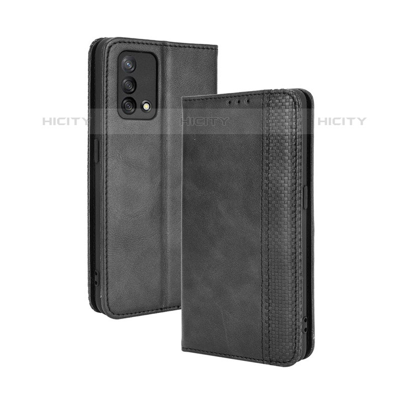 Coque Portefeuille Livre Cuir Etui Clapet BY4 pour Oppo A74 4G Noir Plus