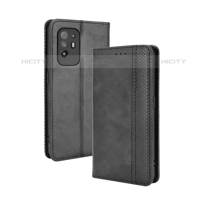 Coque Portefeuille Livre Cuir Etui Clapet BY4 pour Oppo A94 5G Noir Plus