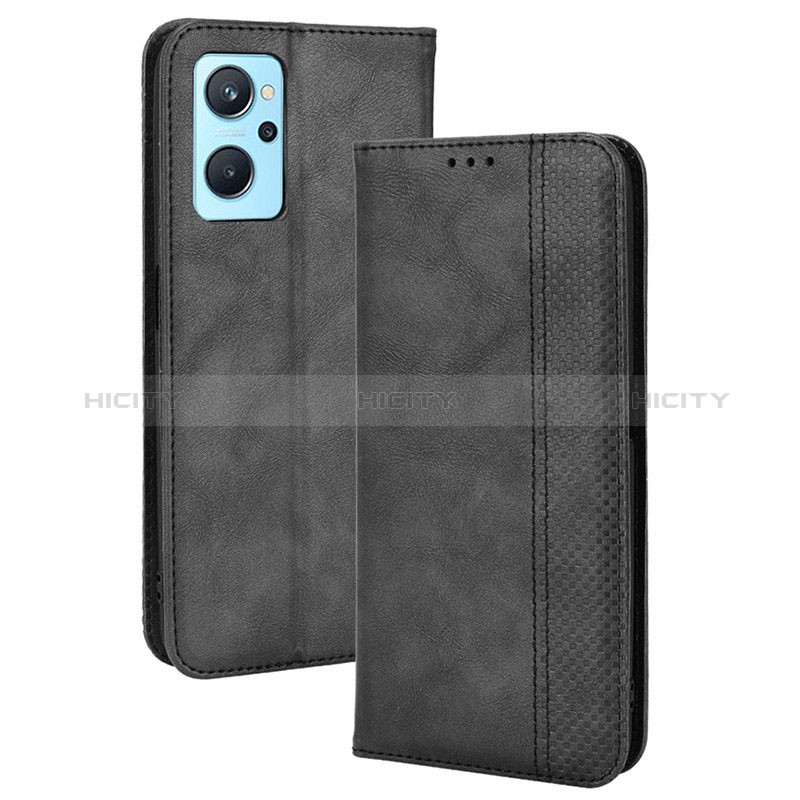 Coque Portefeuille Livre Cuir Etui Clapet BY4 pour Oppo A96 4G Noir Plus