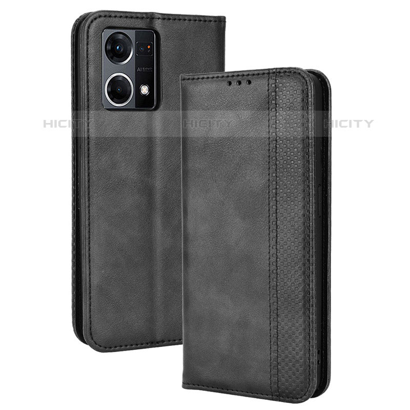 Coque Portefeuille Livre Cuir Etui Clapet BY4 pour Oppo F21 Pro 4G Noir Plus