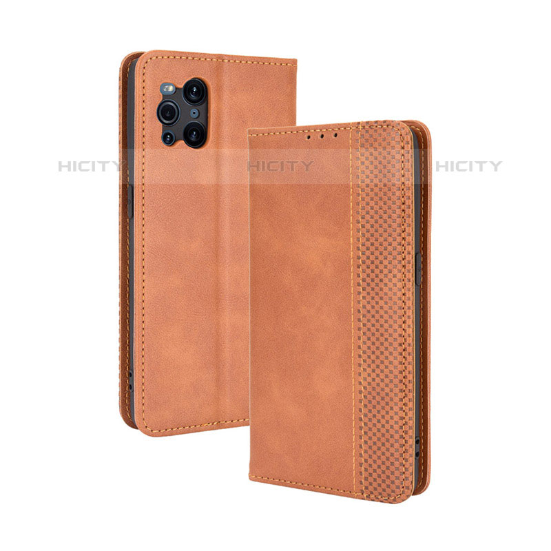 Coque Portefeuille Livre Cuir Etui Clapet BY4 pour Oppo Find X3 Pro 5G Plus