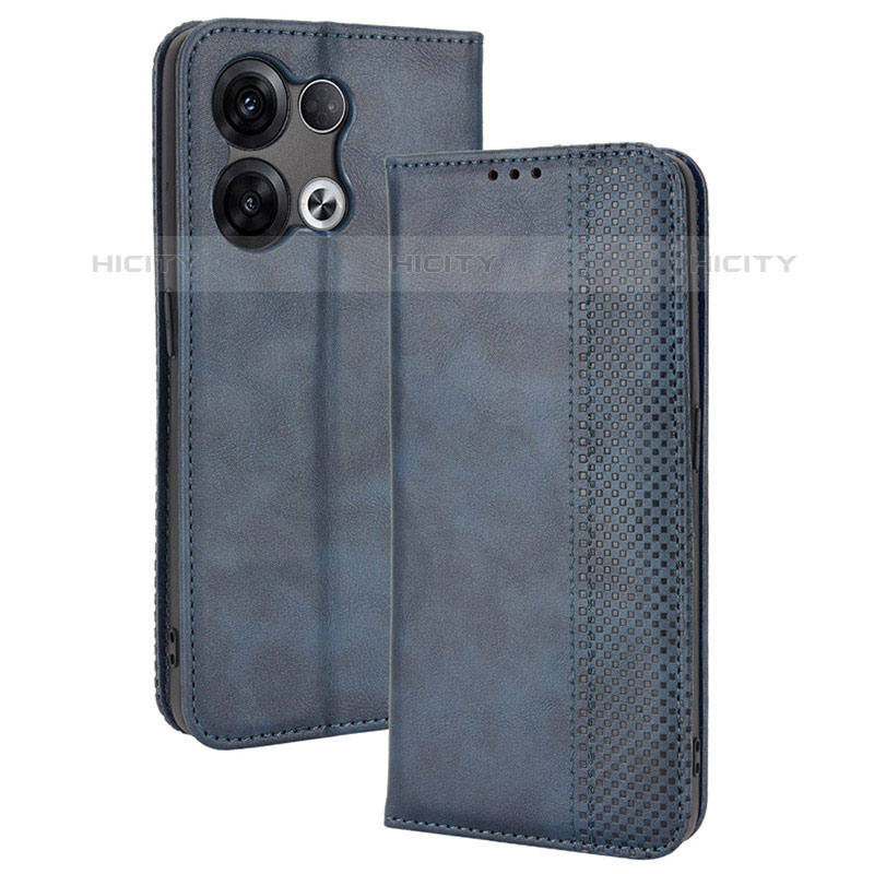 Coque Portefeuille Livre Cuir Etui Clapet BY4 pour Oppo Reno8 5G Bleu Plus