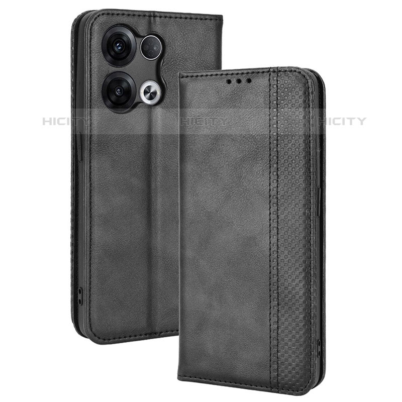 Coque Portefeuille Livre Cuir Etui Clapet BY4 pour Oppo Reno8 5G Noir Plus