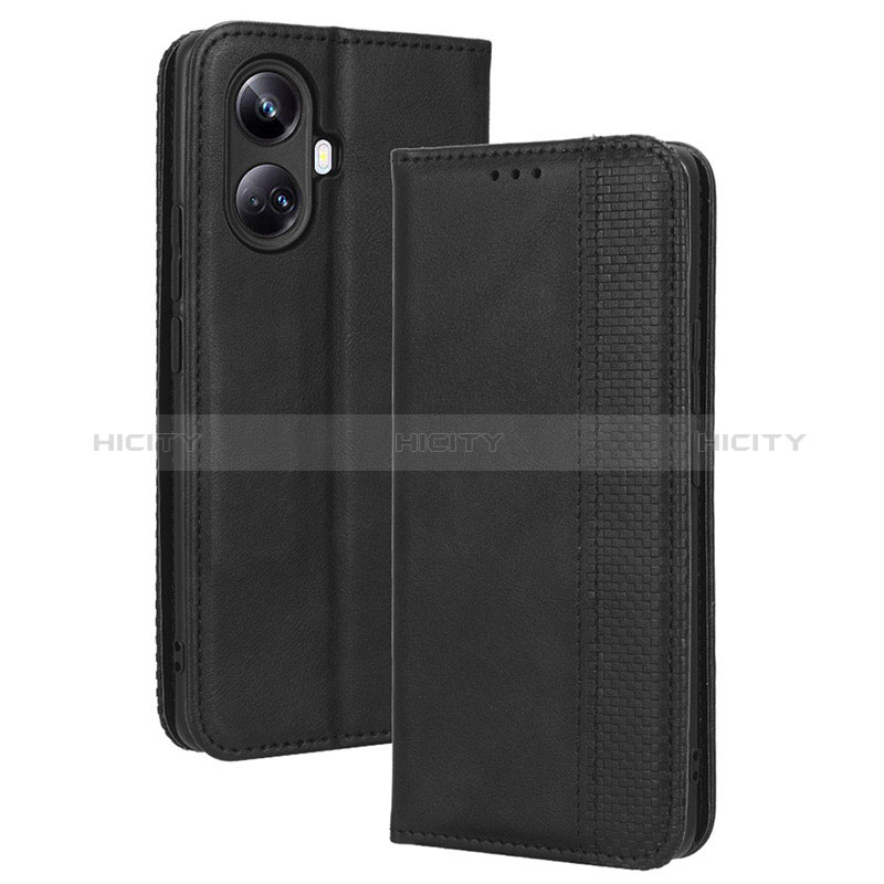 Coque Portefeuille Livre Cuir Etui Clapet BY4 pour Realme 10 Pro+ Plus 5G Noir Plus