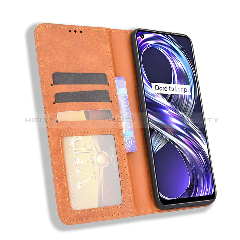 Coque Portefeuille Livre Cuir Etui Clapet BY4 pour Realme 8i Plus