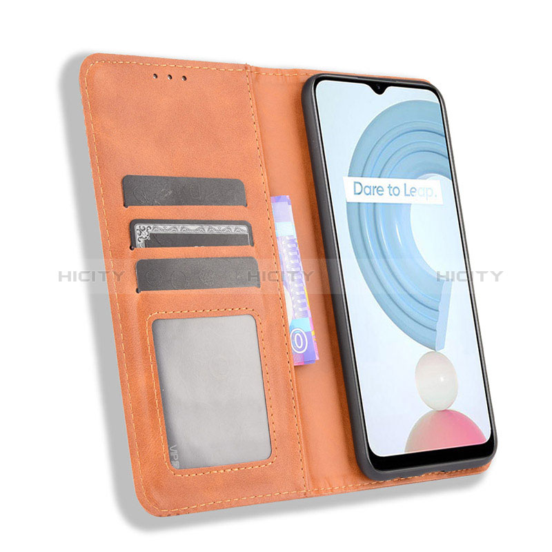 Coque Portefeuille Livre Cuir Etui Clapet BY4 pour Realme C25Y India Plus