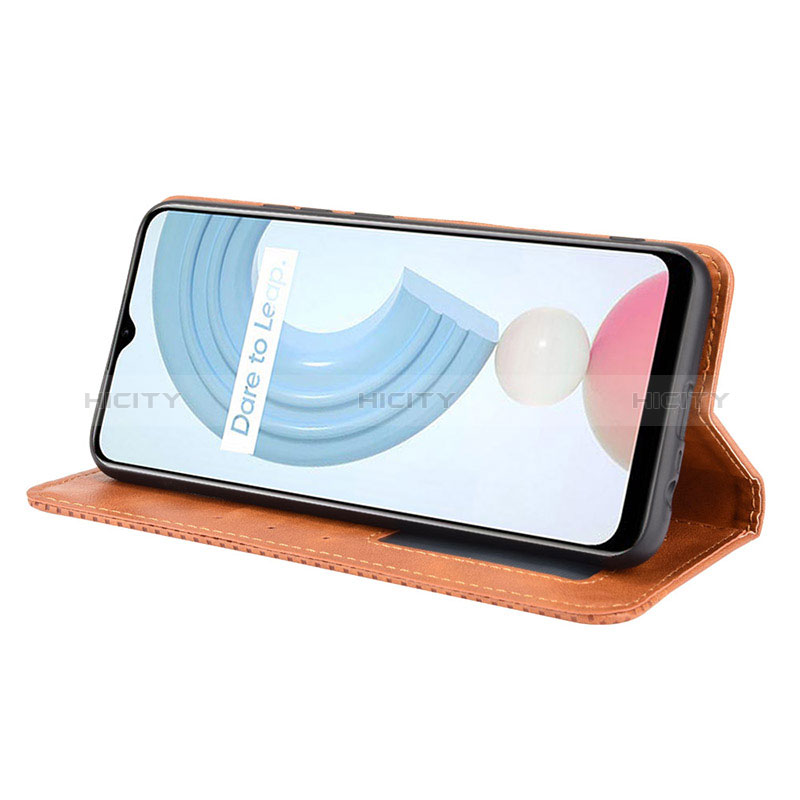 Coque Portefeuille Livre Cuir Etui Clapet BY4 pour Realme C25Y India Plus