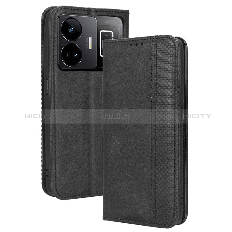 Coque Portefeuille Livre Cuir Etui Clapet BY4 pour Realme GT Neo5 5G Noir Plus