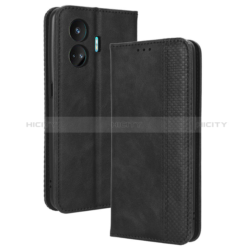 Coque Portefeuille Livre Cuir Etui Clapet BY4 pour Realme GT Neo5 SE 5G Noir Plus