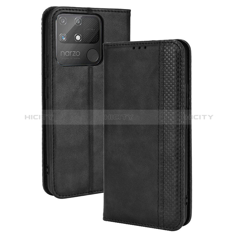 Coque Portefeuille Livre Cuir Etui Clapet BY4 pour Realme Narzo 50A Plus