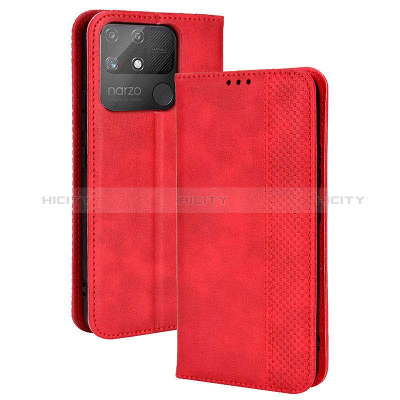 Coque Portefeuille Livre Cuir Etui Clapet BY4 pour Realme Narzo 50A Plus