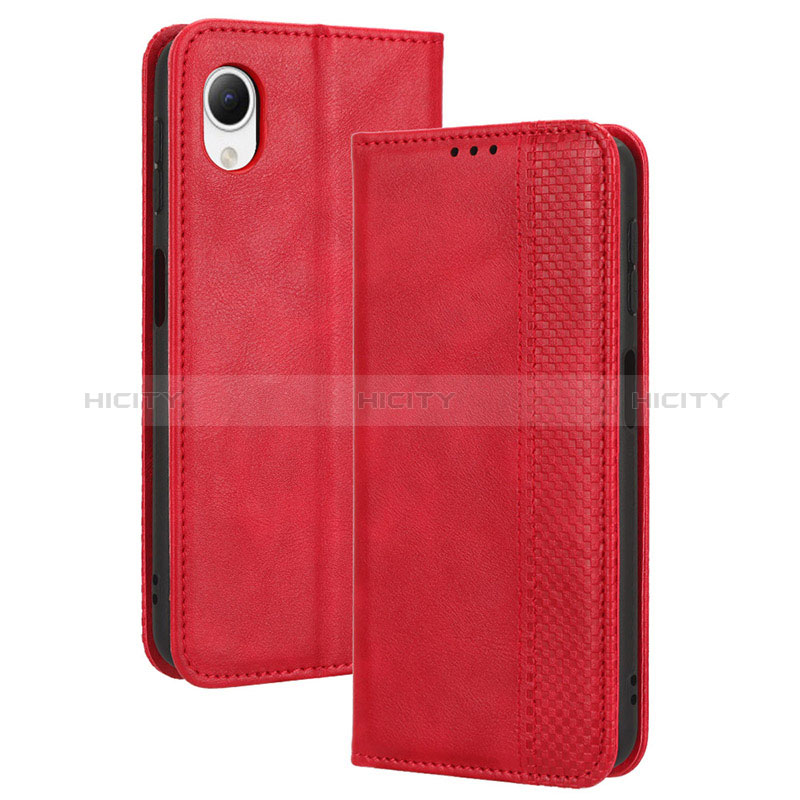 Coque Portefeuille Livre Cuir Etui Clapet BY4 pour Samsung Galaxy A23e 5G Rouge Plus