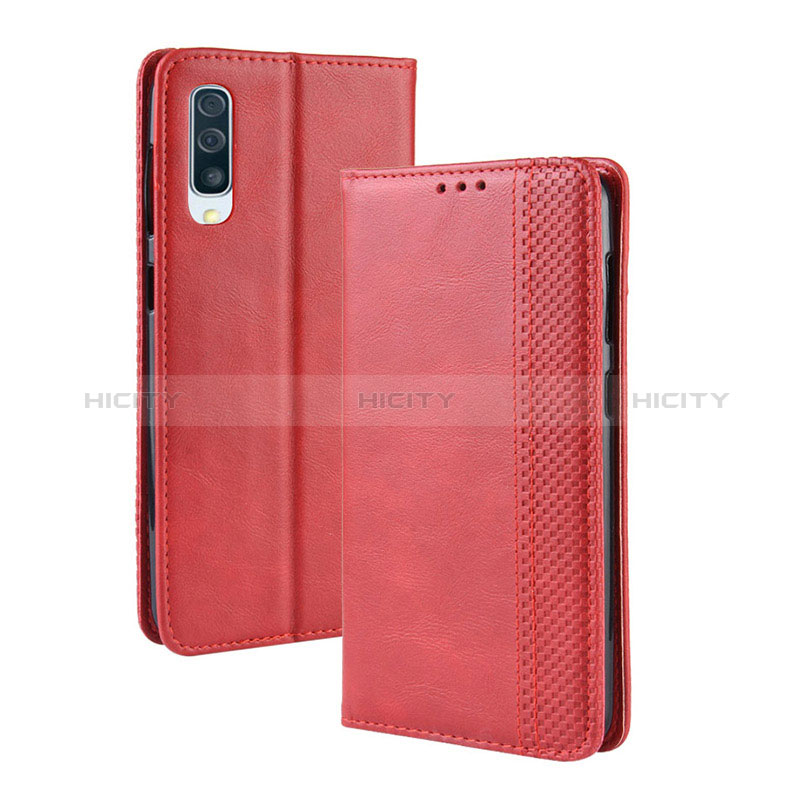 Coque Portefeuille Livre Cuir Etui Clapet BY4 pour Samsung Galaxy A30S Rouge Plus