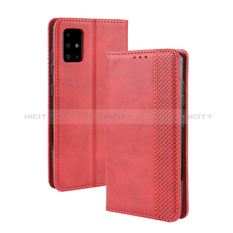 Coque Portefeuille Livre Cuir Etui Clapet BY4 pour Samsung Galaxy A51 5G Rouge Plus