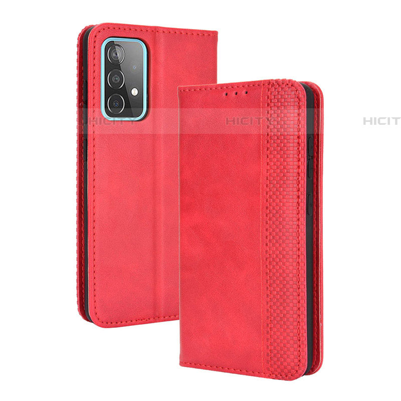 Coque Portefeuille Livre Cuir Etui Clapet BY4 pour Samsung Galaxy A72 4G Rouge Plus