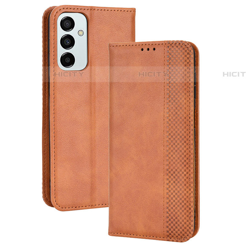 Coque Portefeuille Livre Cuir Etui Clapet BY4 pour Samsung Galaxy F23 5G Marron Plus