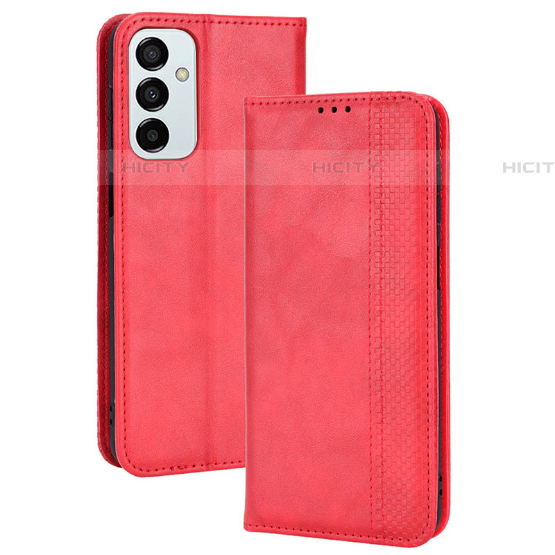 Coque Portefeuille Livre Cuir Etui Clapet BY4 pour Samsung Galaxy F23 5G Rouge Plus