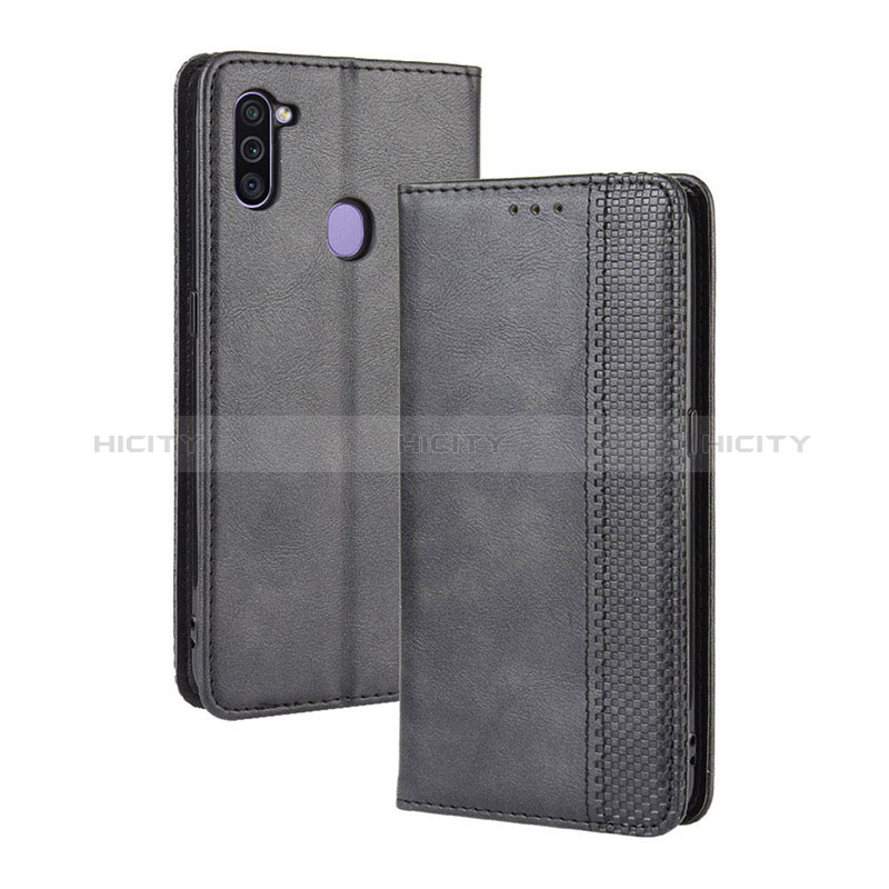 Coque Portefeuille Livre Cuir Etui Clapet BY4 pour Samsung Galaxy M11 Noir Plus