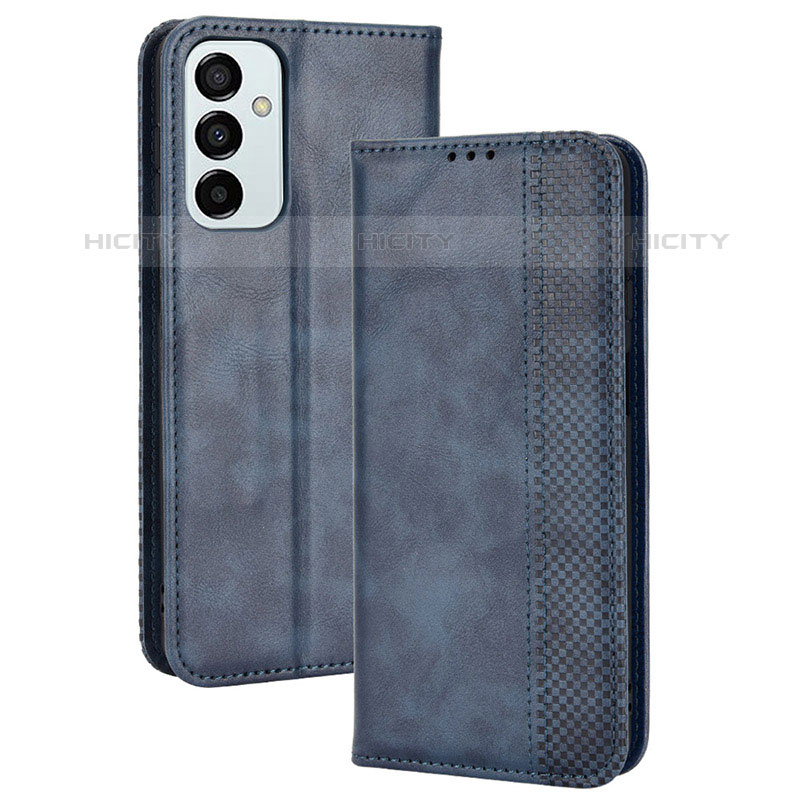 Coque Portefeuille Livre Cuir Etui Clapet BY4 pour Samsung Galaxy M23 5G Bleu Plus