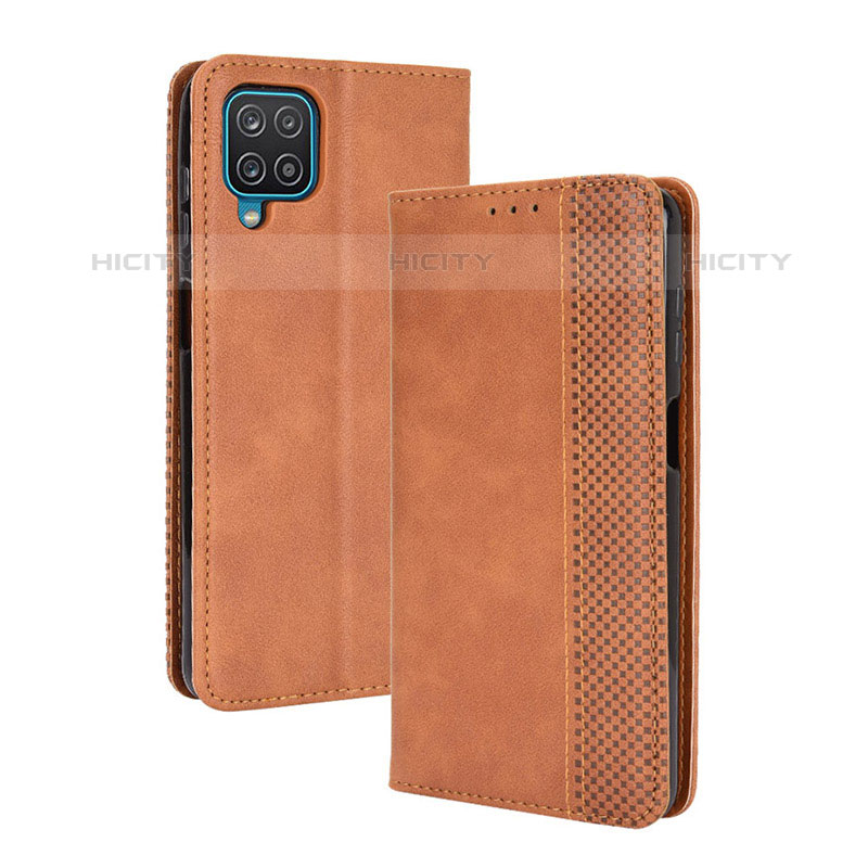 Coque Portefeuille Livre Cuir Etui Clapet BY4 pour Samsung Galaxy M32 4G Marron Plus