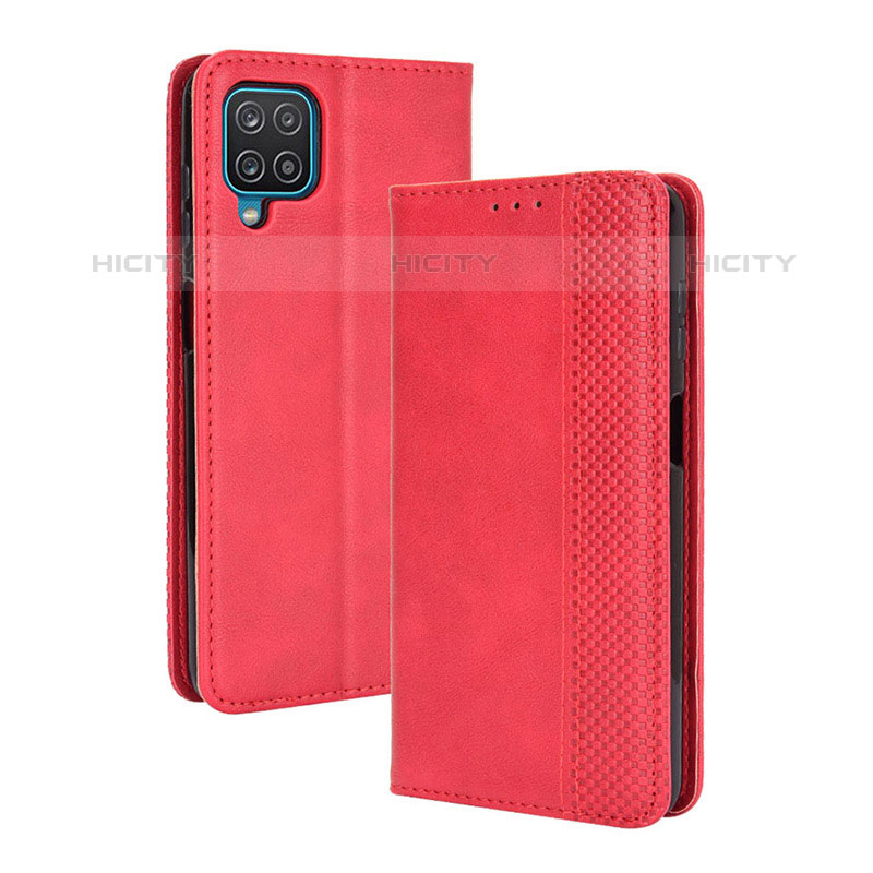 Coque Portefeuille Livre Cuir Etui Clapet BY4 pour Samsung Galaxy M32 4G Rouge Plus