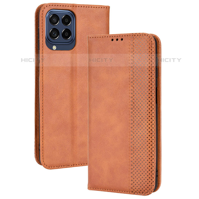 Coque Portefeuille Livre Cuir Etui Clapet BY4 pour Samsung Galaxy M33 5G Marron Plus