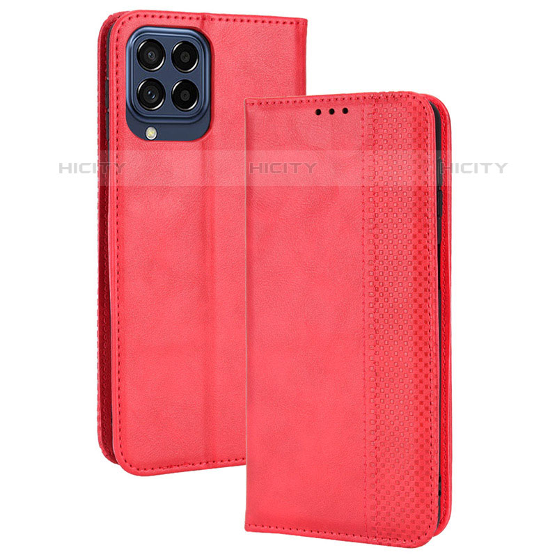 Coque Portefeuille Livre Cuir Etui Clapet BY4 pour Samsung Galaxy M33 5G Rouge Plus