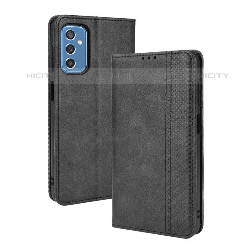 Coque Portefeuille Livre Cuir Etui Clapet BY4 pour Samsung Galaxy M52 5G Noir Plus