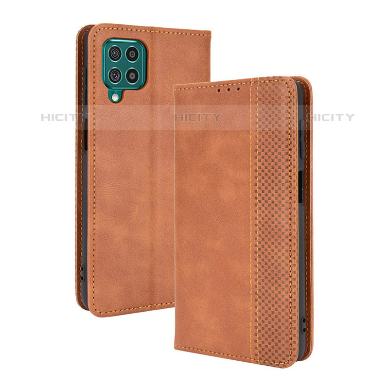 Coque Portefeuille Livre Cuir Etui Clapet BY4 pour Samsung Galaxy M62 4G Marron Plus