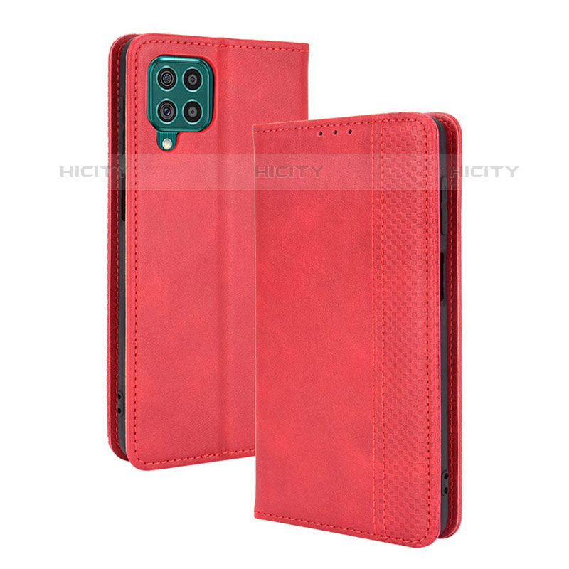 Coque Portefeuille Livre Cuir Etui Clapet BY4 pour Samsung Galaxy M62 4G Rouge Plus