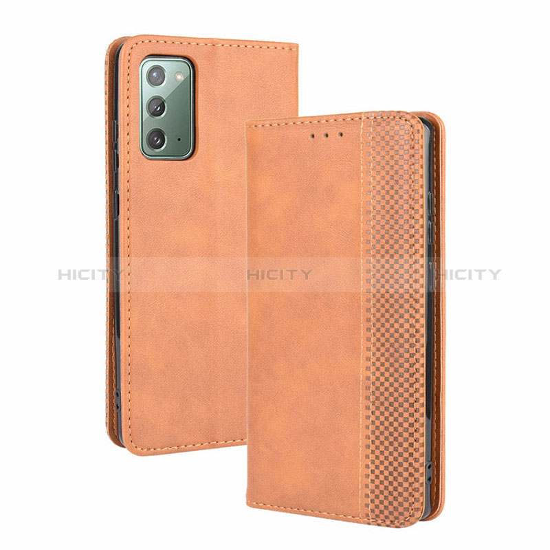 Coque Portefeuille Livre Cuir Etui Clapet BY4 pour Samsung Galaxy S20 FE 4G Marron Plus