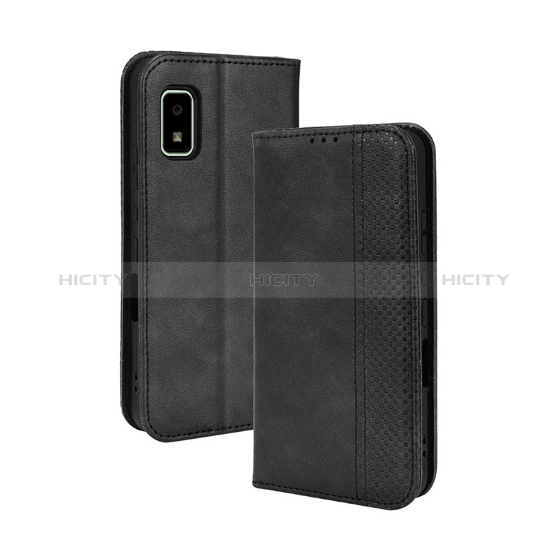 Coque Portefeuille Livre Cuir Etui Clapet BY4 pour Sharp Aquos wish Noir Plus