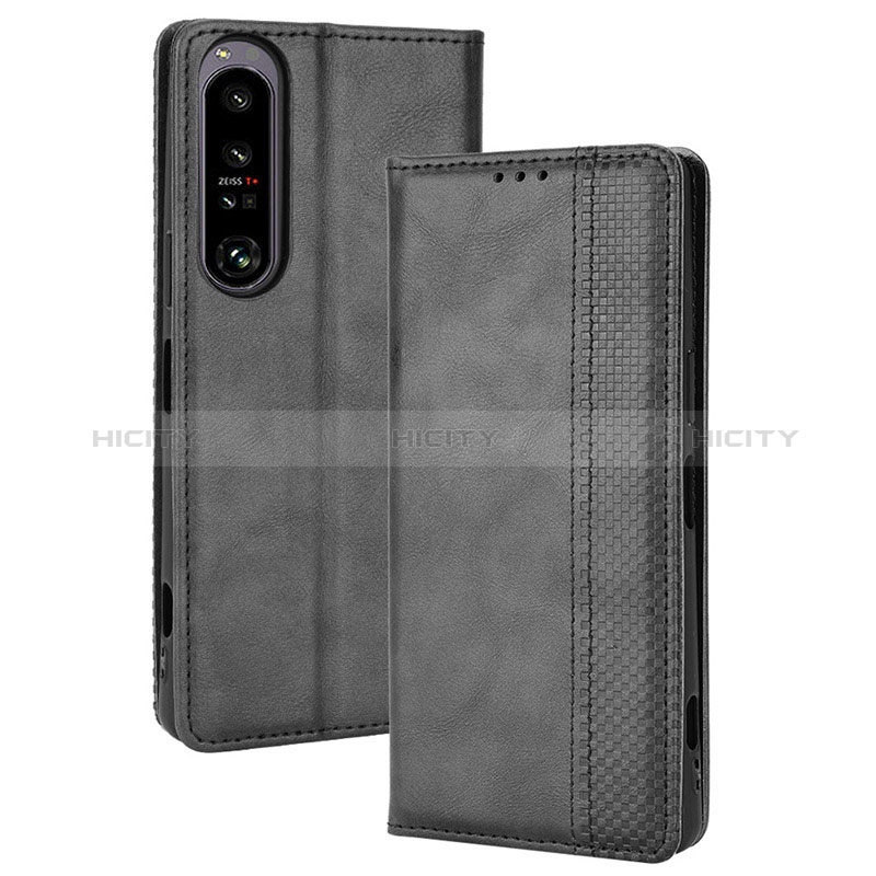 Coque Portefeuille Livre Cuir Etui Clapet BY4 pour Sony Xperia 1 IV Noir Plus