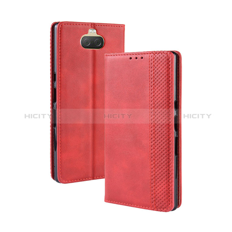 Coque Portefeuille Livre Cuir Etui Clapet BY4 pour Sony Xperia 10 Plus Rouge Plus