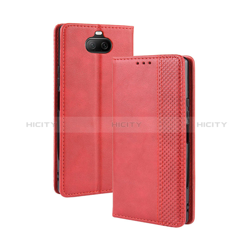 Coque Portefeuille Livre Cuir Etui Clapet BY4 pour Sony Xperia 8 Lite Rouge Plus