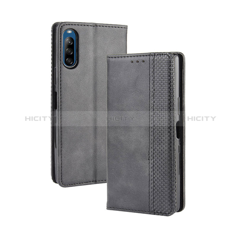 Coque Portefeuille Livre Cuir Etui Clapet BY4 pour Sony Xperia L4 Noir Plus