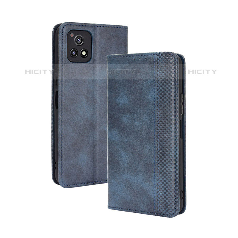 Coque Portefeuille Livre Cuir Etui Clapet BY4 pour Vivo iQOO U3 5G Bleu Plus