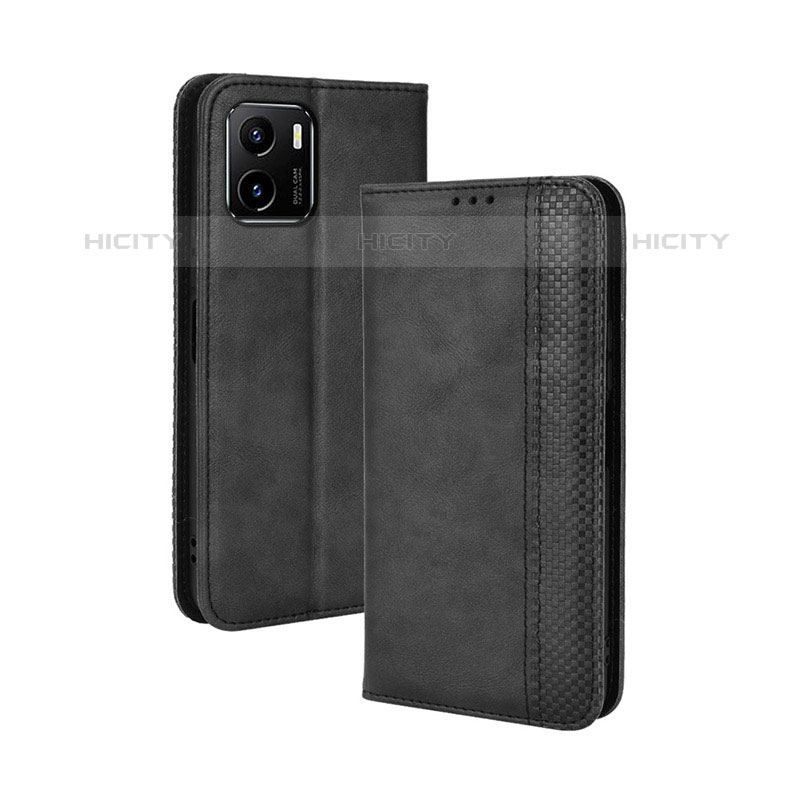 Coque Portefeuille Livre Cuir Etui Clapet BY4 pour Vivo iQOO U5x Noir Plus