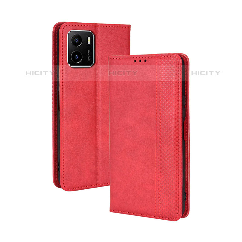 Coque Portefeuille Livre Cuir Etui Clapet BY4 pour Vivo iQOO U5x Rouge Plus