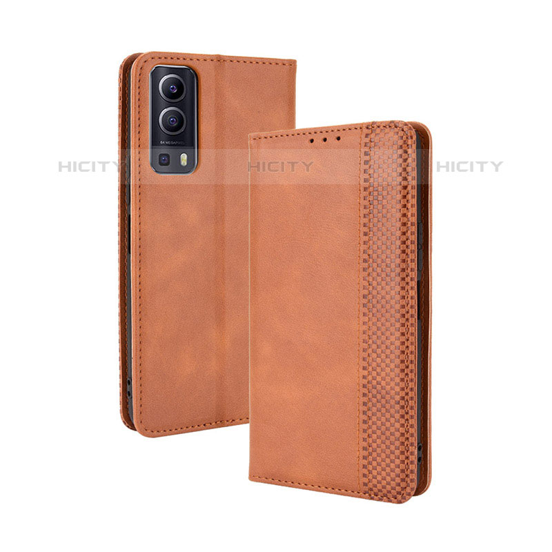 Coque Portefeuille Livre Cuir Etui Clapet BY4 pour Vivo iQOO Z3 5G Marron Plus